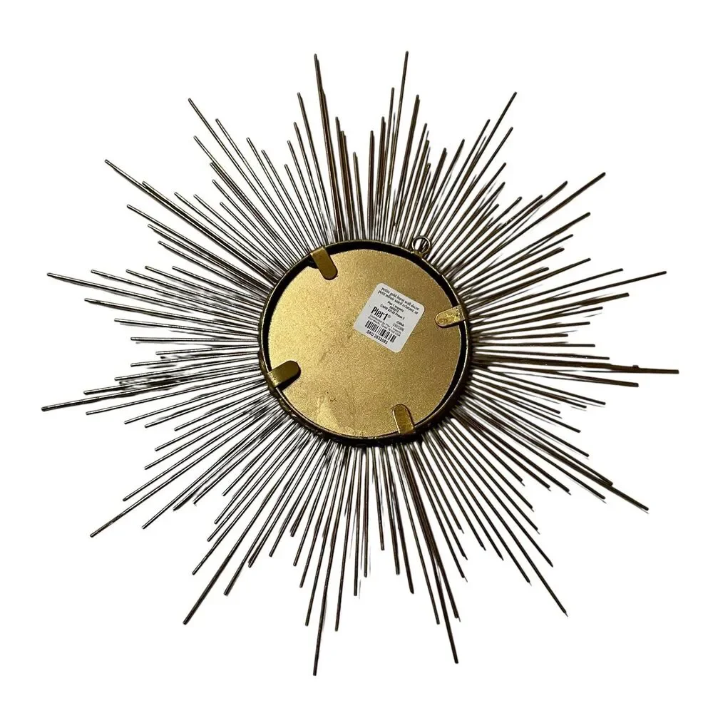Pier 1 Imports Retro Petite Gold Burst Round Sunburst Mirror Wall Decor